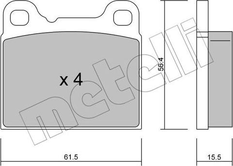 Metelli 22-0200-0 - Тормозные колодки, дисковые, комплект autosila-amz.com