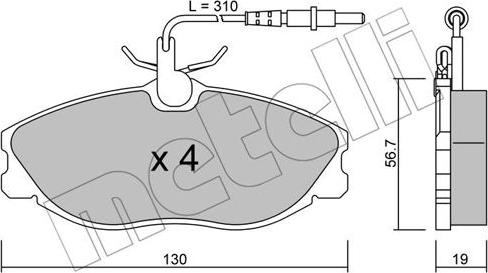 Metelli 22-0214-0 - Тормозные колодки, дисковые, комплект autosila-amz.com