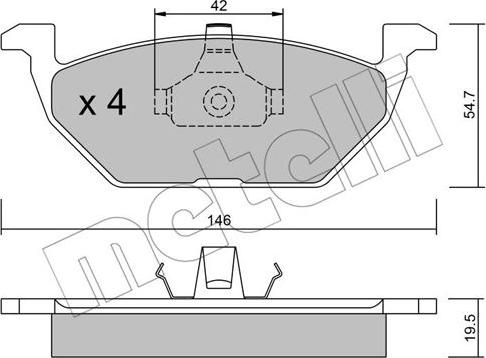 Metelli 22-0211-0 - Тормозные колодки, дисковые, комплект autosila-amz.com