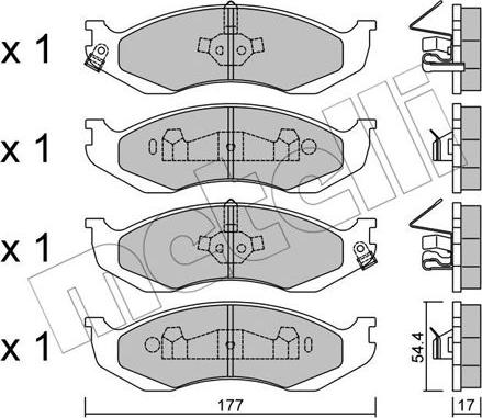 Metelli 22-0218-1 - Тормозные колодки, дисковые, комплект autosila-amz.com