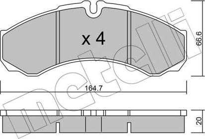 Metelli 22-0212-6 - Тормозные колодки, дисковые, комплект autosila-amz.com