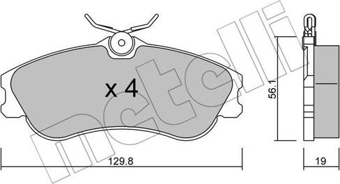 Metelli 22-0217-1 - Тормозные колодки, дисковые, комплект autosila-amz.com