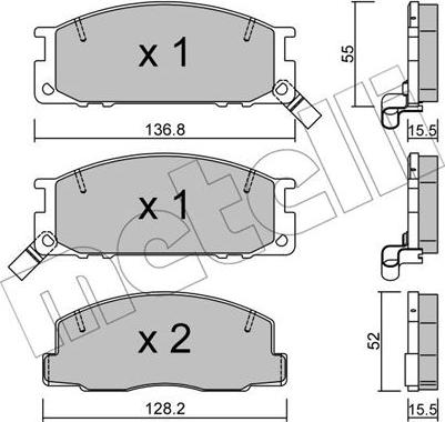 Metelli 22-0280-0 - Тормозные колодки, дисковые, комплект autosila-amz.com