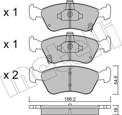 Metelli 22-0287-0 - Тормозные колодки, дисковые, комплект autosila-amz.com