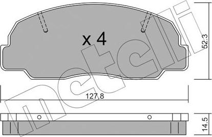 Metelli 22-0239-0 - Тормозные колодки, дисковые, комплект autosila-amz.com