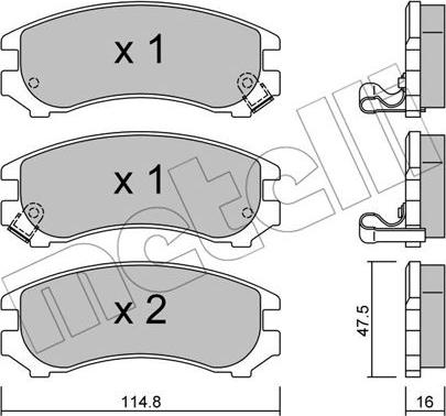 Metelli 22-0230-1 - Тормозные колодки, дисковые, комплект autosila-amz.com