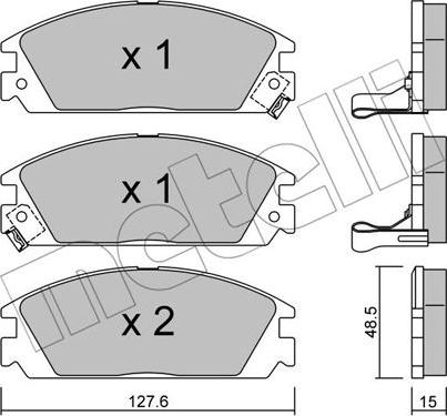 Metelli 22-0237-1 - Тормозные колодки, дисковые, комплект autosila-amz.com