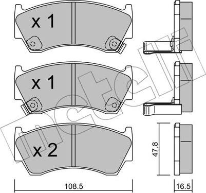 Metelli 22-0277-0 - Тормозные колодки, дисковые, комплект autosila-amz.com