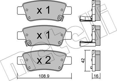 Metelli 22-0790-0 - Тормозные колодки, дисковые, комплект autosila-amz.com