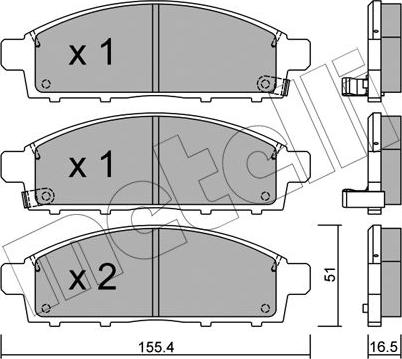 Metelli 22-0791-0 - Тормозные колодки, дисковые, комплект autosila-amz.com