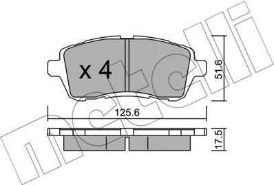 Metelli 22-0793-2 - колодки дисковые передние!\ Daihatsu Coo/Sirion II, Ford Fiesta, Mazda 2 1.25-1.6D 06> autosila-amz.com