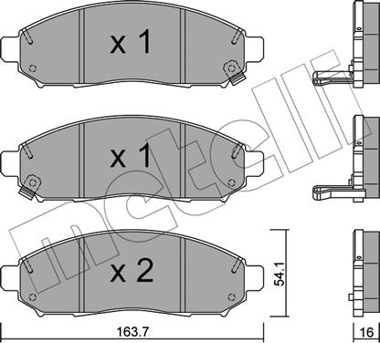 Metelli 22-0743-1 - Тормозные колодки, дисковые, комплект autosila-amz.com