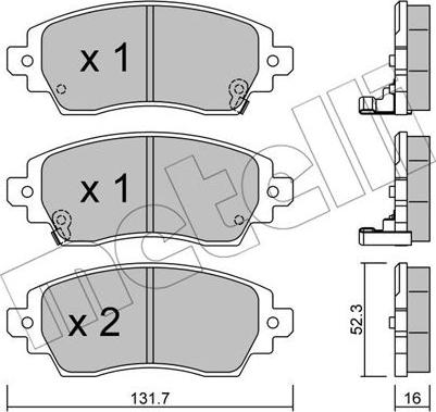 Metelli 22-0750-0 - Тормозные колодки, дисковые, комплект autosila-amz.com