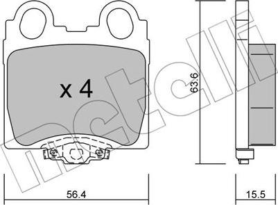 Metelli 22-0758-0 - Тормозные колодки, дисковые, комплект autosila-amz.com