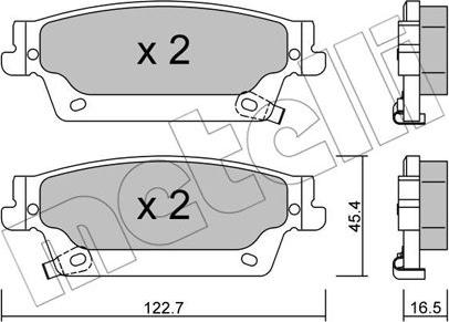 Metelli 22-0701-0 - Тормозные колодки, дисковые, комплект autosila-amz.com