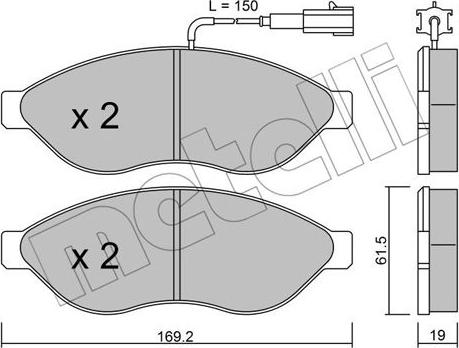 Metelli 22-0708-1 - Тормозные колодки, дисковые, комплект autosila-amz.com