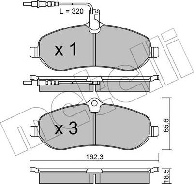 Metelli 22-0707-0 - Тормозные колодки, дисковые, комплект autosila-amz.com