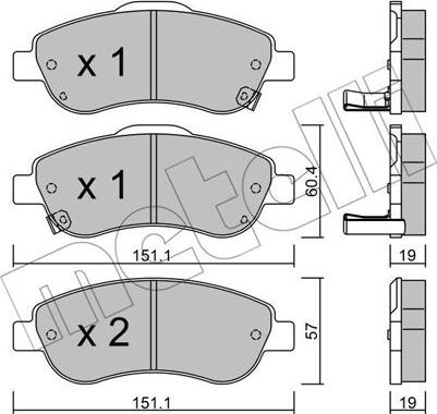 Metelli 22-0789-0 - Тормозные колодки, дисковые, комплект autosila-amz.com