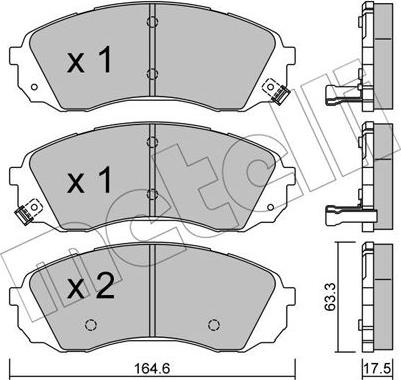 Metelli 22-0785-0 - Тормозные колодки, дисковые, комплект autosila-amz.com