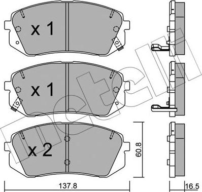 Metelli 22-0783-0 - Тормозные колодки, дисковые, комплект autosila-amz.com