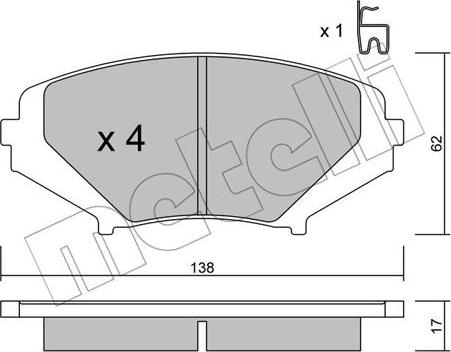 Metelli 22-0732-0 - Тормозные колодки, дисковые, комплект autosila-amz.com