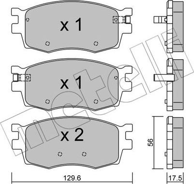 Metelli 22-0724-0 - Тормозные колодки, дисковые, комплект autosila-amz.com