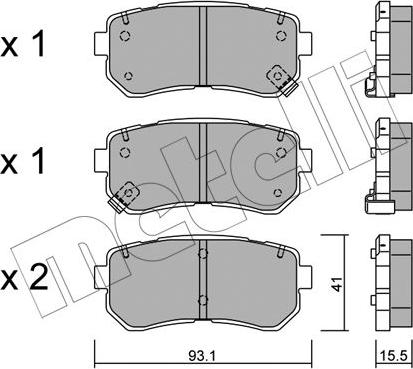 Metelli 22-0725-0 - Тормозные колодки, дисковые, комплект autosila-amz.com