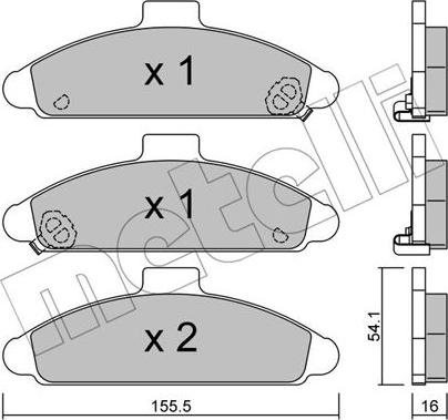 Metelli 22-0723-0 - Тормозные колодки, дисковые, комплект autosila-amz.com