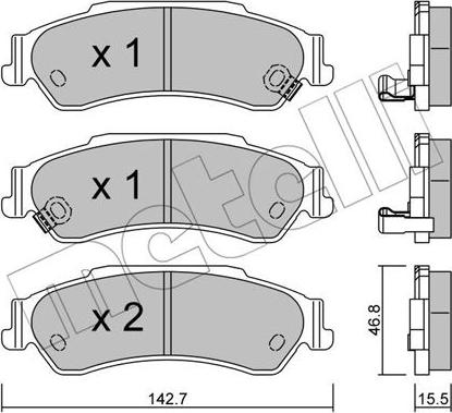 Metelli 22-0722-0 - Тормозные колодки, дисковые, комплект autosila-amz.com