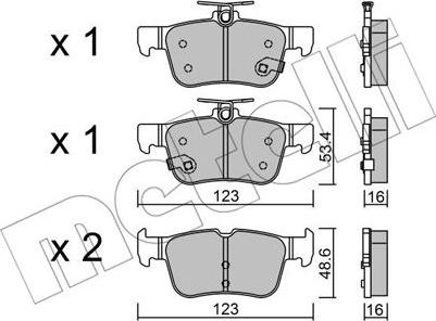 Metelli 22-1040-0 - Тормозные колодки, дисковые, комплект autosila-amz.com