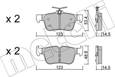 Metelli 22-1040-2 - Тормозные колодки, дисковые, комплект autosila-amz.com