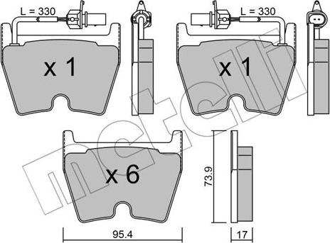 Metelli 22-1043-0 - Тормозные колодки, дисковые, комплект autosila-amz.com