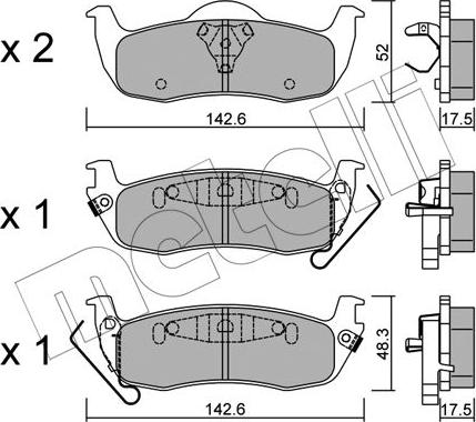 Metelli 22-1047-0 - Тормозные колодки, дисковые, комплект autosila-amz.com