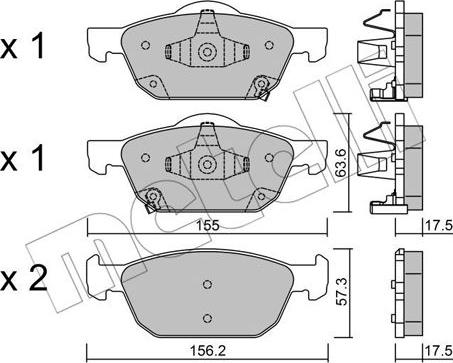 Metelli 22-1009-0 - Тормозные колодки, дисковые, комплект autosila-amz.com