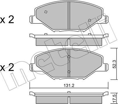 Metelli 22-1006-0 - Тормозные колодки, дисковые, комплект autosila-amz.com