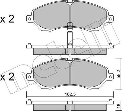 Metelli 22-1007-0 - Тормозные колодки, дисковые, комплект autosila-amz.com