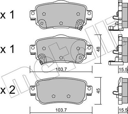 Metelli 22-1011-0 - Тормозные колодки, дисковые, комплект autosila-amz.com