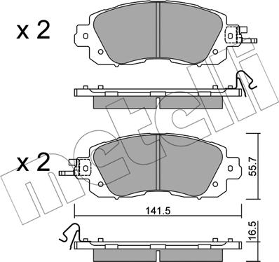 Metelli 22-1080-0 - Тормозные колодки, дисковые, комплект autosila-amz.com