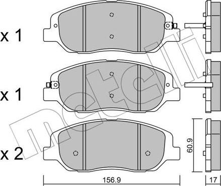 Metelli 22-1031-0 - Тормозные колодки, дисковые, комплект autosila-amz.com