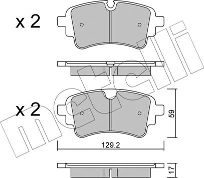 Metelli 22-1129-1 - Тормозные колодки, дисковые, комплект autosila-amz.com