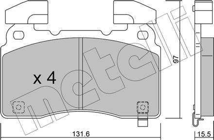 Metelli 22-1179-0 - Тормозные колодки, дисковые, комплект autosila-amz.com