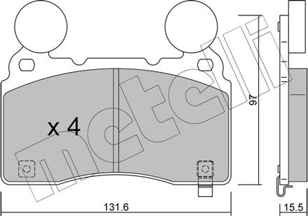 Metelli 22-1179-1 - Тормозные колодки, дисковые, комплект autosila-amz.com