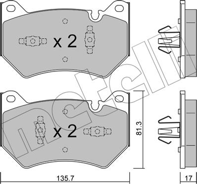 Metelli 22-1170-1 - Тормозные колодки, дисковые, комплект autosila-amz.com