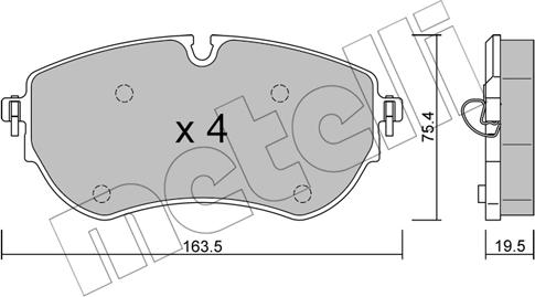 Metelli 22-1172-0 - Тормозные колодки, дисковые, комплект autosila-amz.com