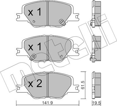 Metelli 22-1177-0 - Тормозные колодки, дисковые, комплект autosila-amz.com