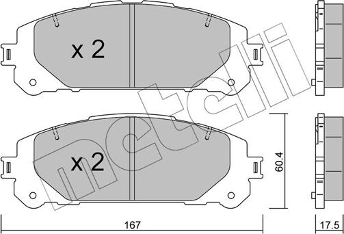 Metelli 22-1367-0 - Тормозные колодки, дисковые, комплект autosila-amz.com