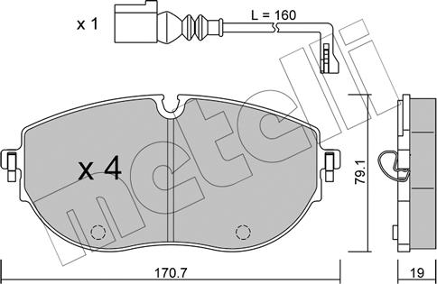 Metelli 22-1322-0 - Тормозные колодки, дисковые, комплект autosila-amz.com