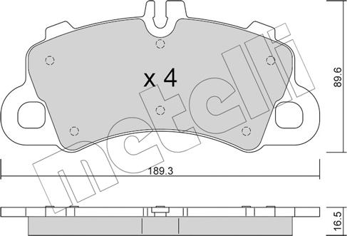 Metelli 22-1259-0 - Тормозные колодки, дисковые, комплект autosila-amz.com