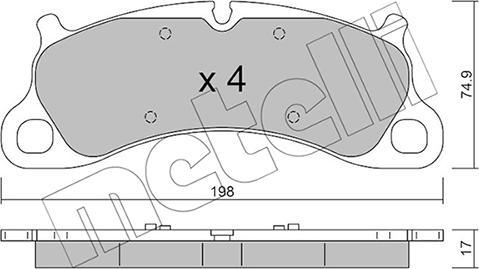 Metelli 22-1255-0 - Тормозные колодки, дисковые, комплект autosila-amz.com