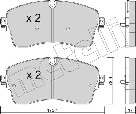 Metelli 22-1250-0 - Тормозные колодки, дисковые, комплект autosila-amz.com